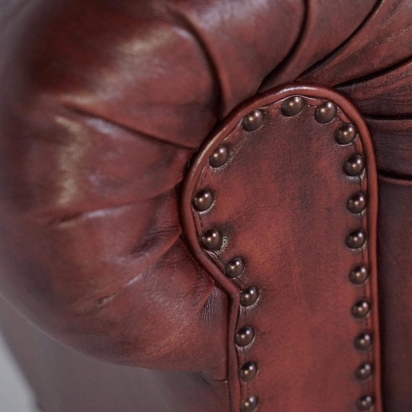 Chesterfield-Sessel aus echtem Leder – Edward