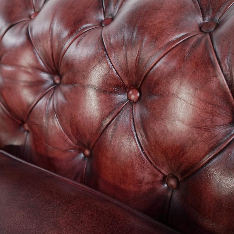 Chesterfield-Sessel aus echtem Leder – Edward