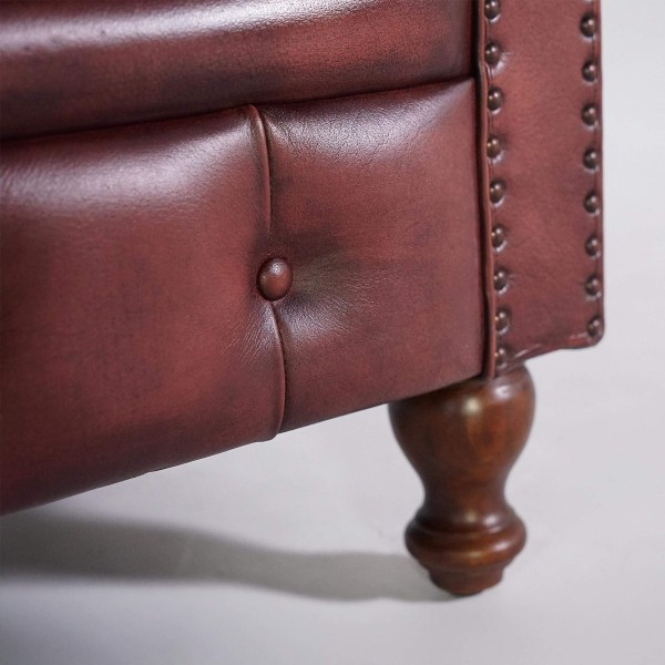 Chesterfield-Sessel aus echtem Leder – Edward