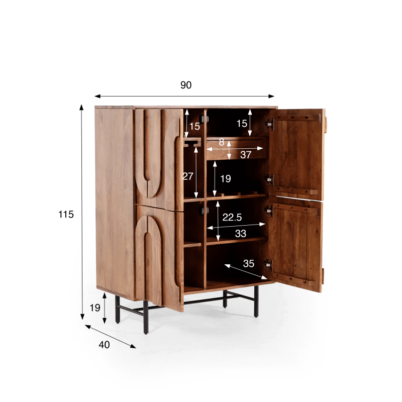 Massivholz-Barschrank – Flow