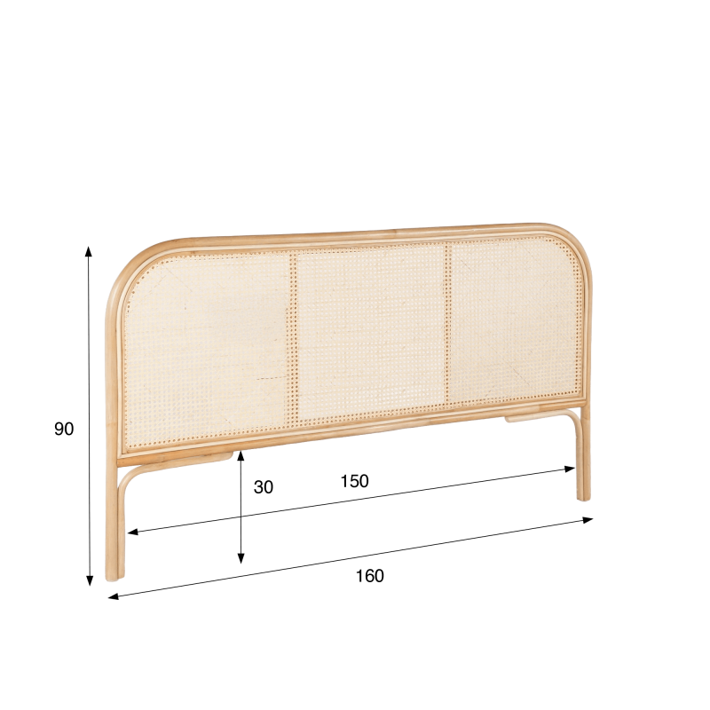 Kopfteil aus Rattan (Geflecht) 160 cm - Manila