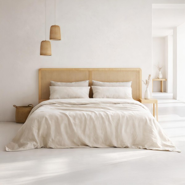 Kopfteil aus massivem Mindiholz und Geflecht 180 cm - Bahia