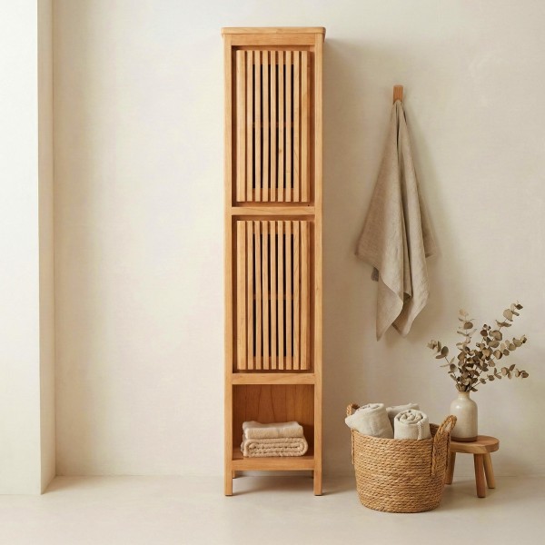 Badezimmersäule aus Massivholz - Rohini