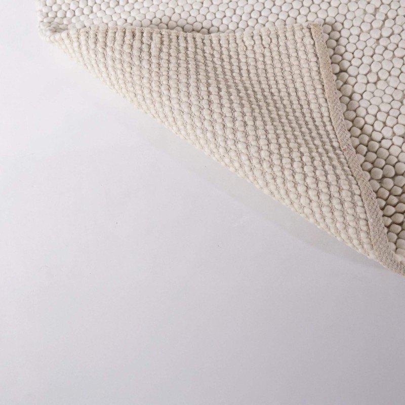 Woll- und Baumwollteppich 250x350 cm, Weiß - Tessa