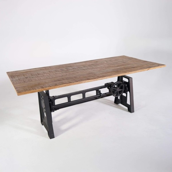 Industrieller höhenverstellbarer Esstisch 220 cm