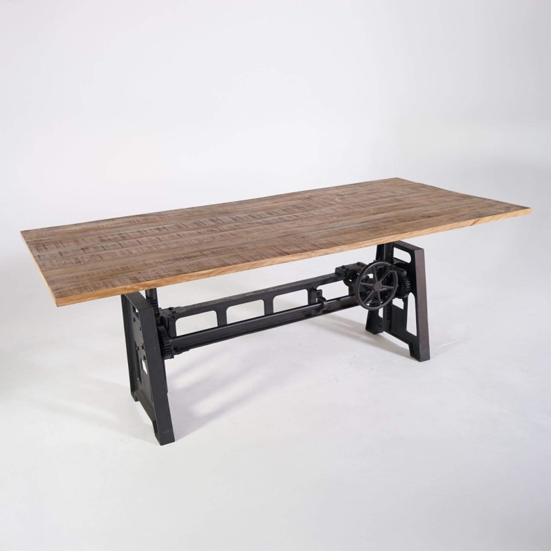 Industrieller höhenverstellbarer Esstisch 220 cm