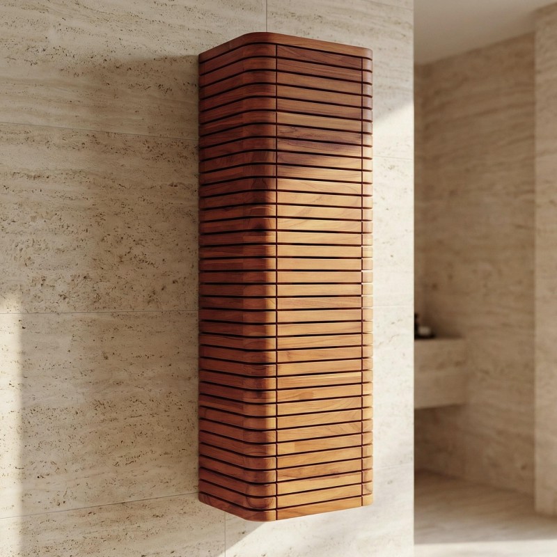 Aufbewahrungssäule aus Teakholz - Lattis