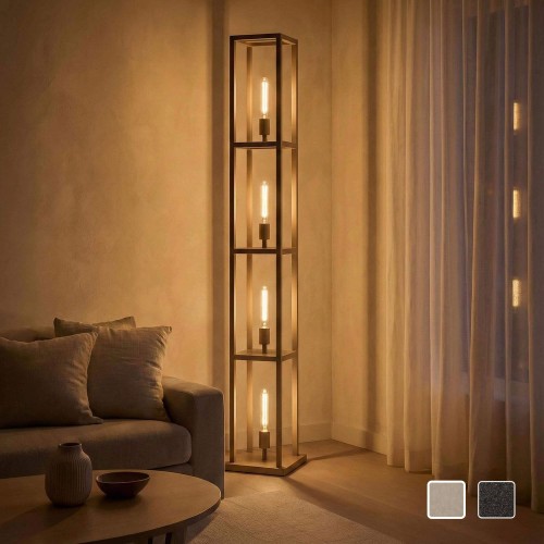 Stehlampe aus Metall für das Wohnzimmer mit LED-Beleuchtung im Industriestil – Strukt