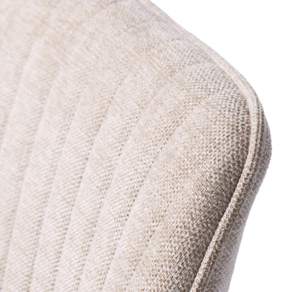 Esszimmerstuhl aus sandfarbenem Stoff – Nolan Stripe