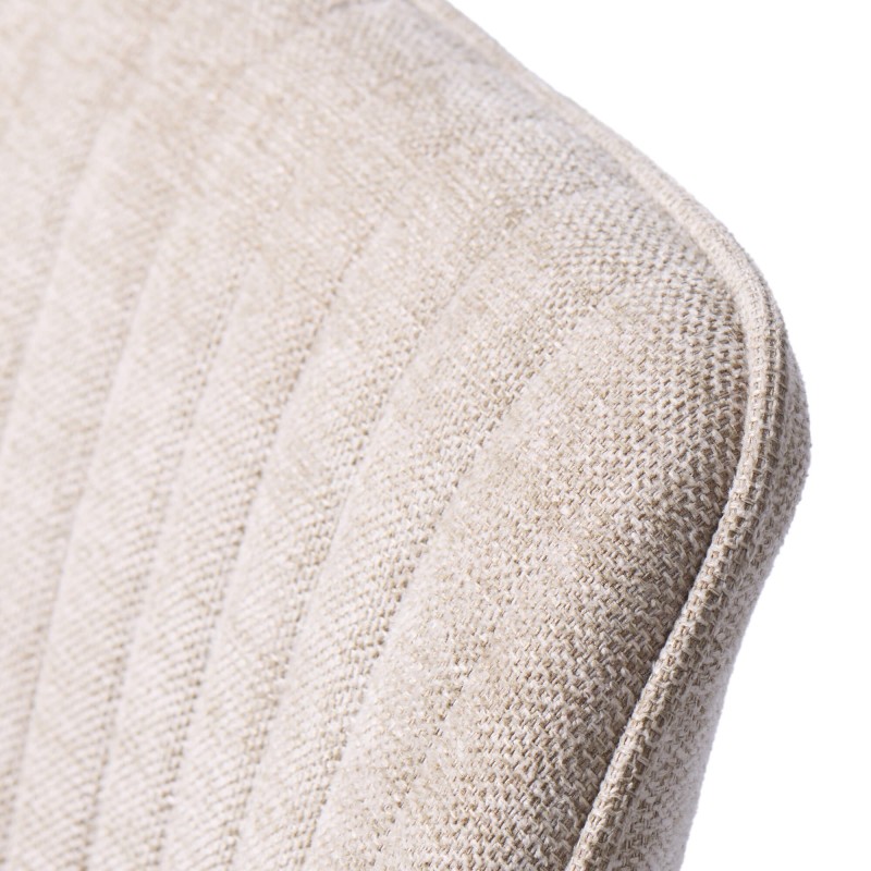 Esszimmerstuhl aus sandfarbenem Stoff – Nolan Stripe