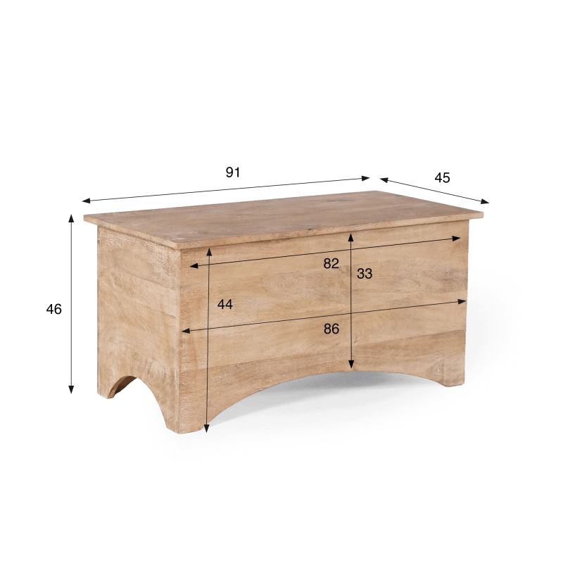 Aufbewahrungstruhe aus Massivholz - Milo