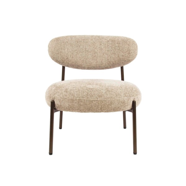 Lounge-Sessel aus Bouclé-Stoff mit Metallfüßen – Mellow