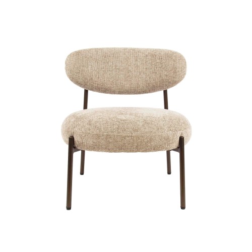 Lounge-Sessel aus Bouclé-Stoff mit Metallfüßen – Mellow