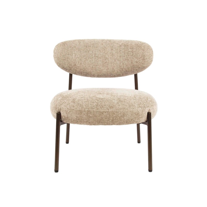 Lounge-Sessel aus Bouclé-Stoff mit Metallfüßen – Mellow