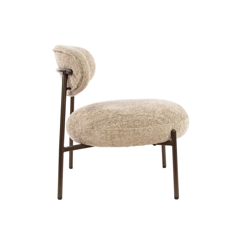 Lounge-Sessel aus Bouclé-Stoff mit Metallfüßen – Mellow