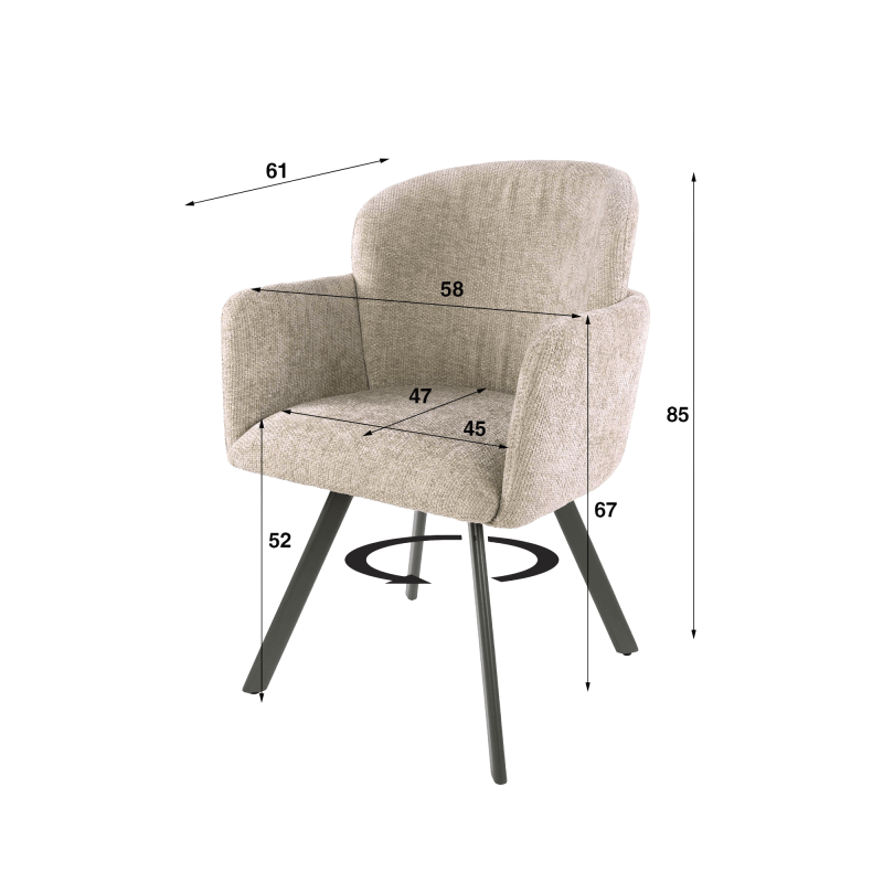 Bequemer drehbarer Esszimmer-Sessel - Navi