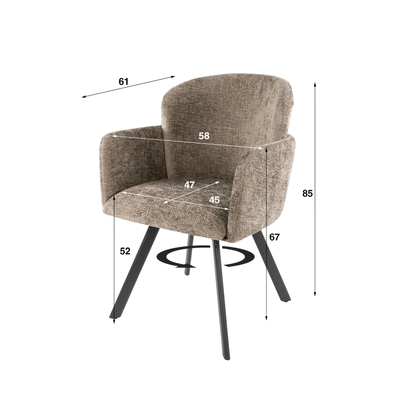 Bequemer drehbarer Esszimmer-Sessel - Navi