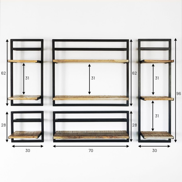 Set aus 5 Wandregalen - Selfsh