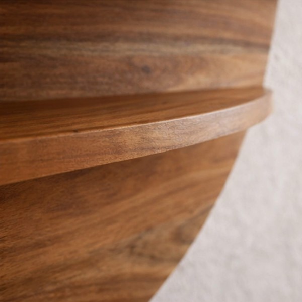 Rundes Wandregal aus Massivholz – Koda