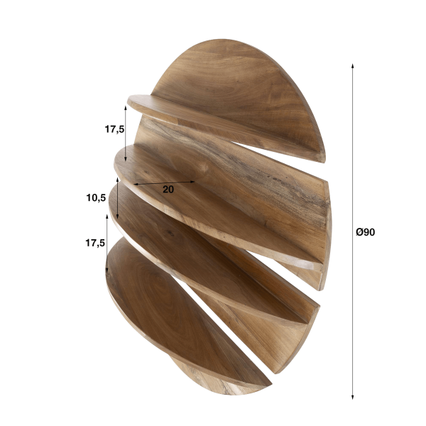 Rundes Wandregal aus Massivholz – Koda