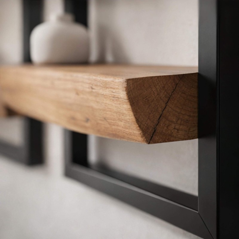 Wandregal aus Holz und Metall (5er-Set) Industrial Style – Frame