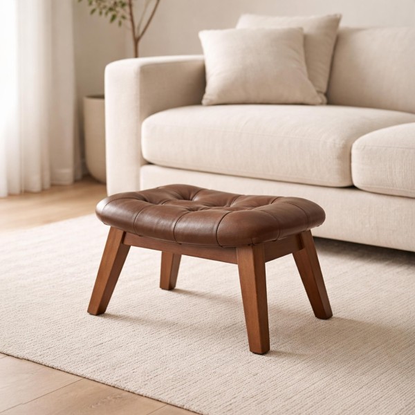 Beistellhocker aus Leder - Plaza