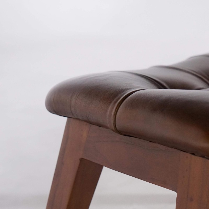 Beistellhocker aus Leder - Plaza