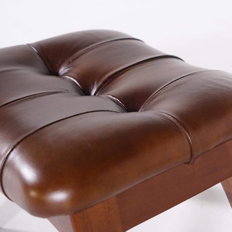 Beistellhocker aus Leder - Plaza