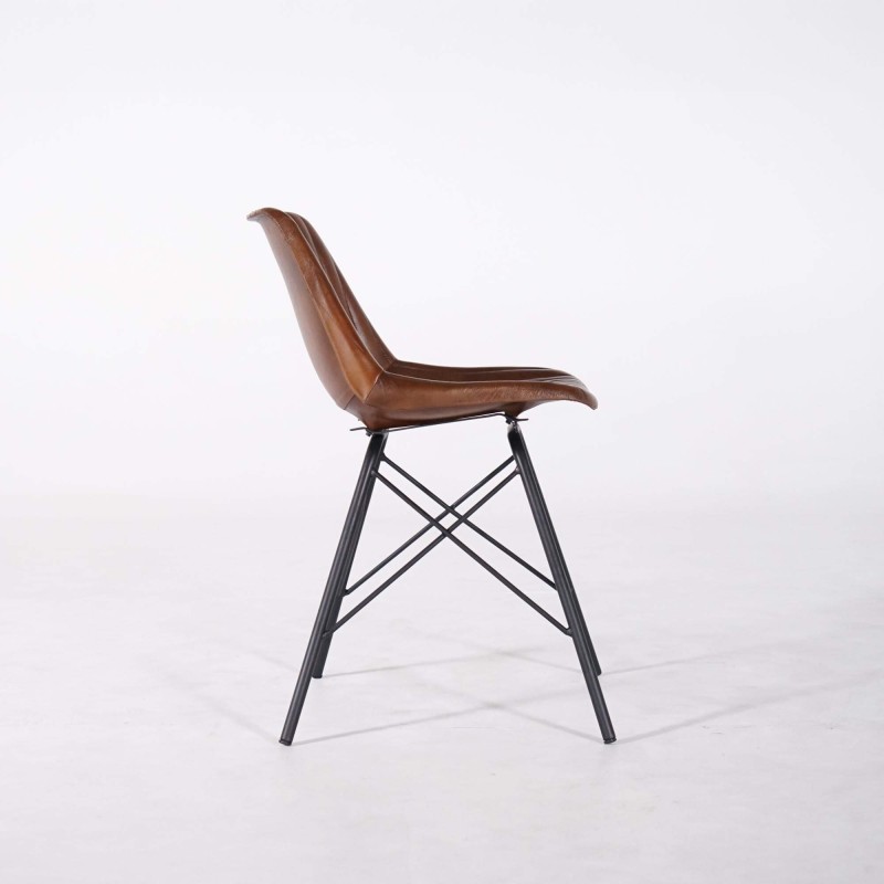 Brauner Lederstuhl - Chelsea