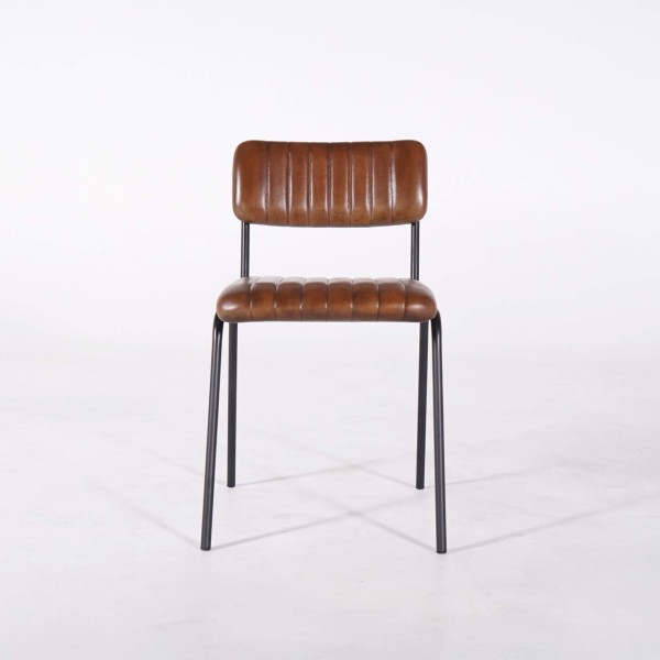 Stuhl aus Metall und Naturleder - Prati