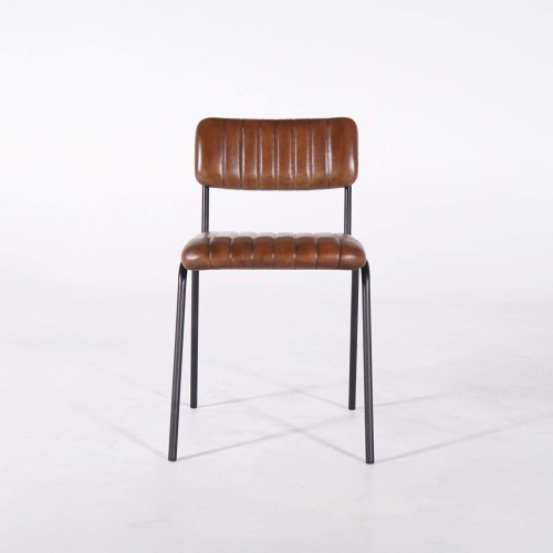 Stuhl aus Metall und Naturleder - Prati