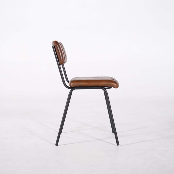 Stuhl aus Metall und Naturleder - Prati