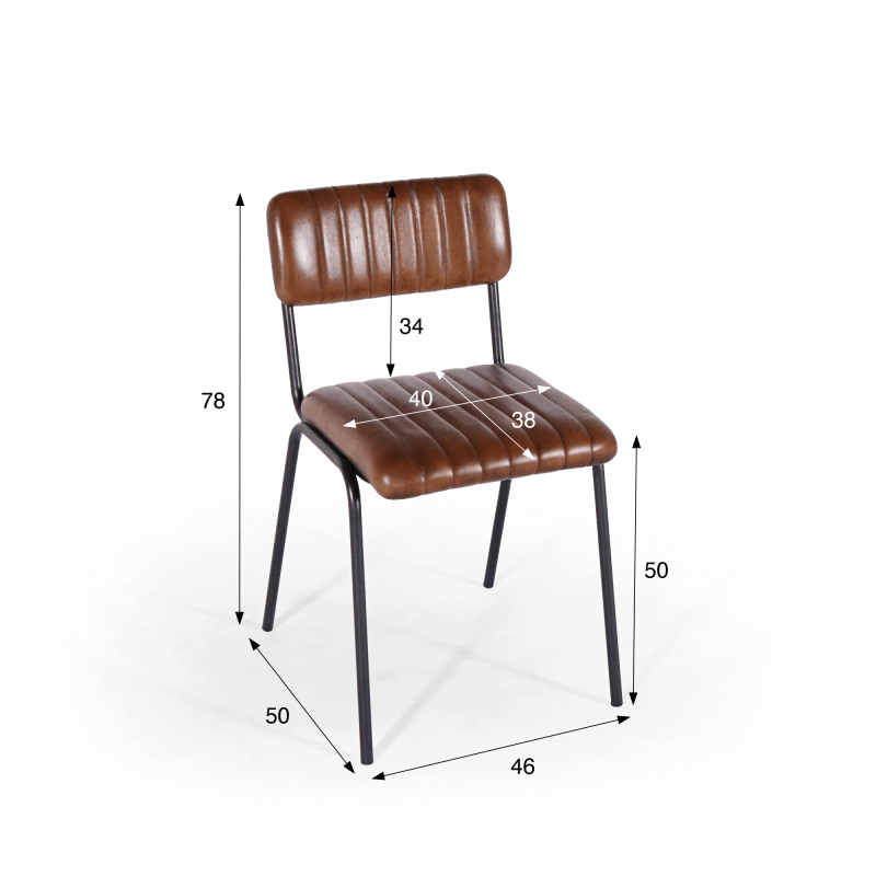 Stuhl aus Metall und Naturleder - Prati