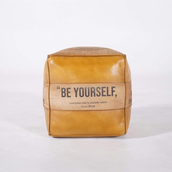 Industrieller Sitzsack aus Leder "Be Yourself