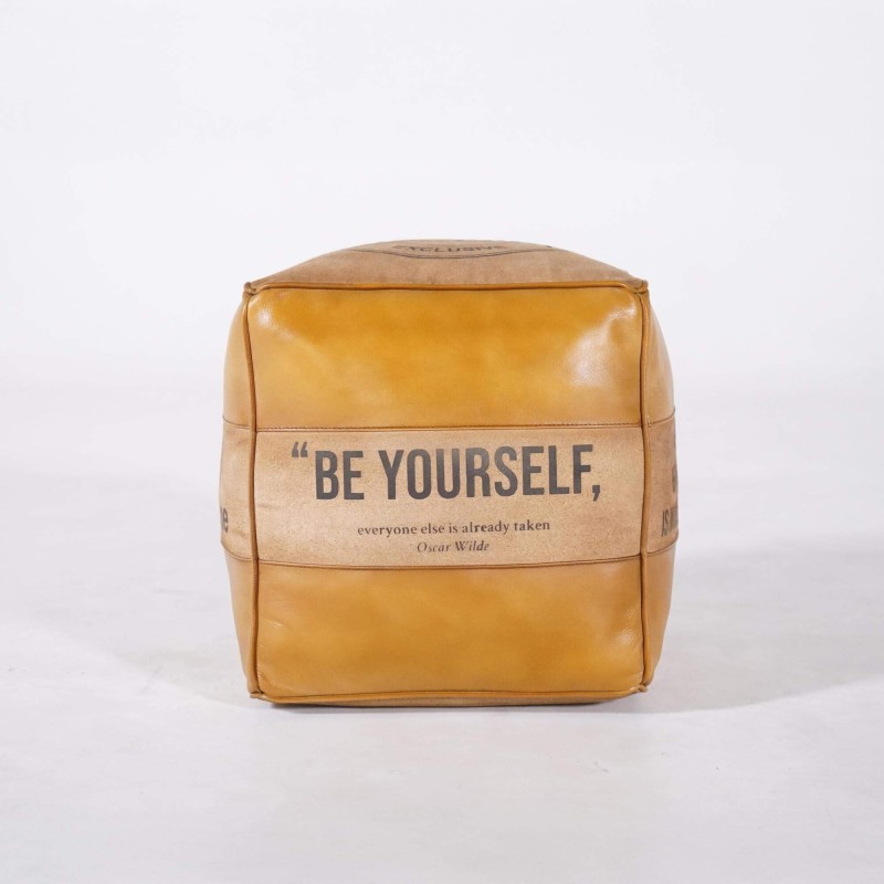 Industrieller Sitzsack aus Leder "Be Yourself