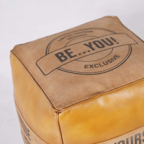 Industrieller Sitzsack aus Leder "Be Yourself