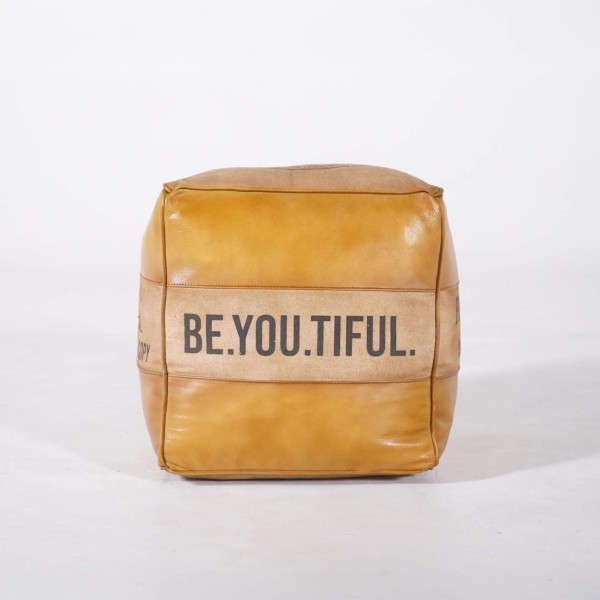 Industrieller Sitzsack aus Leder "Be Yourself