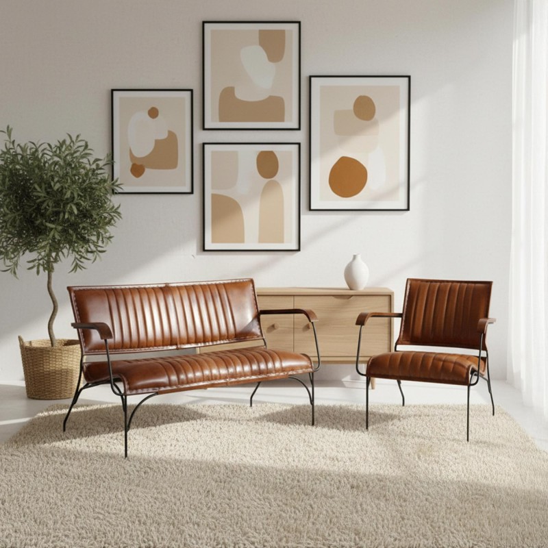 Vintage-Ledersessel in Braun 1-Sitzer - Cosy