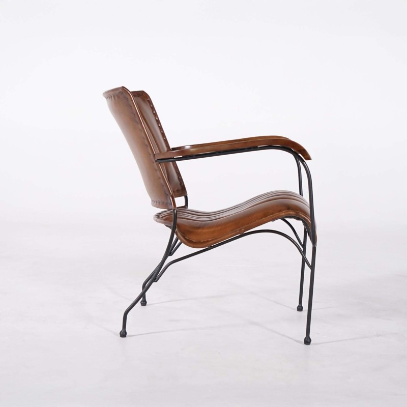 Vintage-Ledersessel in Braun 1-Sitzer - Cosy