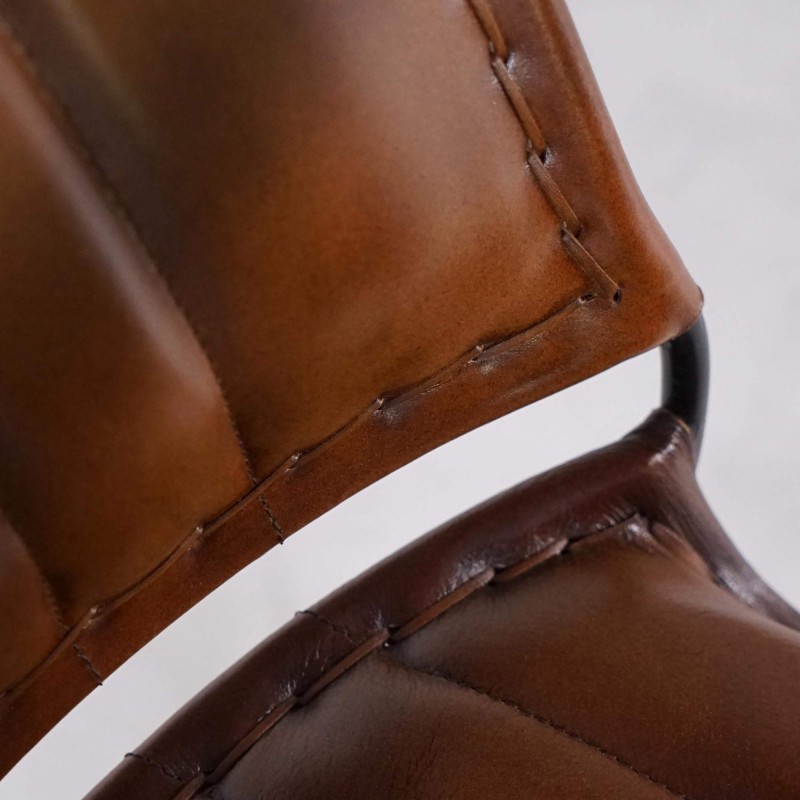 Vintage-Ledersessel in Braun 1-Sitzer - Cosy