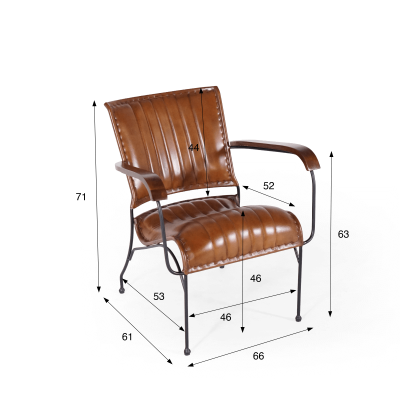 Vintage-Ledersessel in Braun 1-Sitzer - Cosy