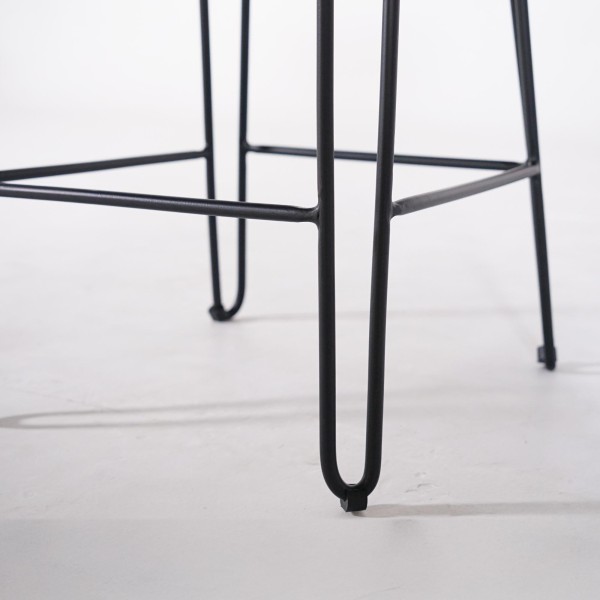 Vintage-Küchenhochstuhl aus Metall und Leder - Smart