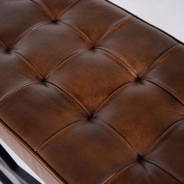 Bank aus Naturleder und Metall - Clay