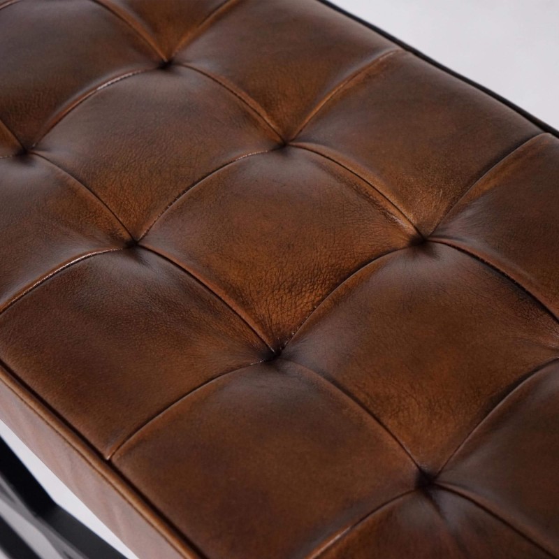 Bank aus Naturleder und Metall - Clay