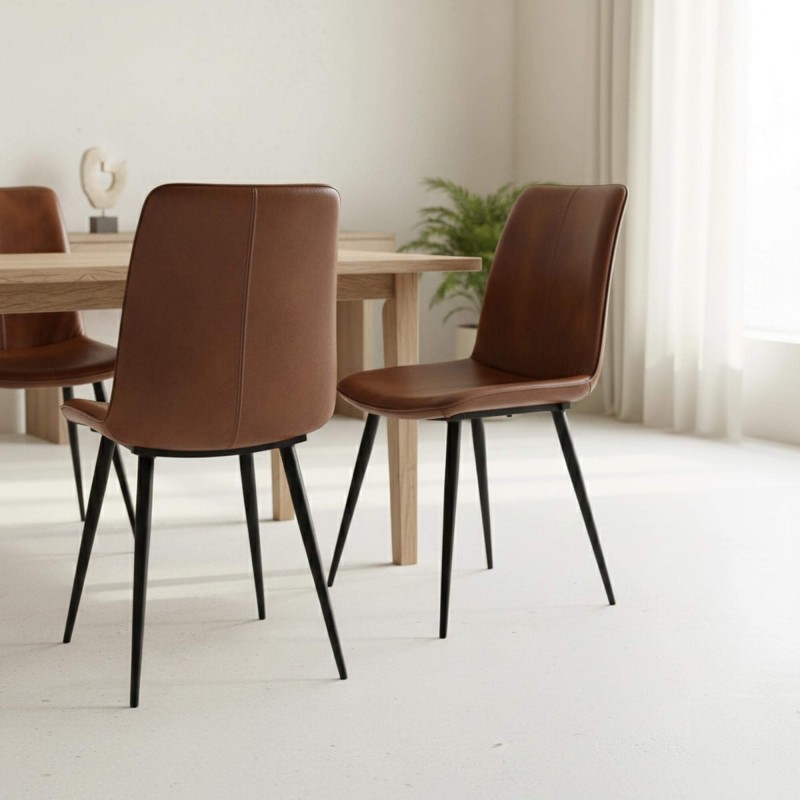 Vintage-Lederstuhl in Braun - Dock