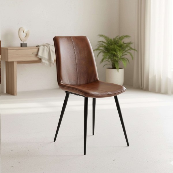 Vintage-Lederstuhl in Braun - Dock