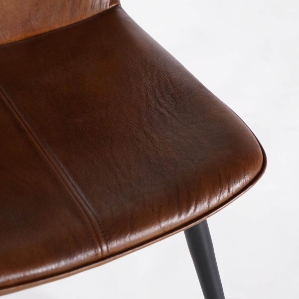 Vintage-Lederstuhl in Braun - Dock