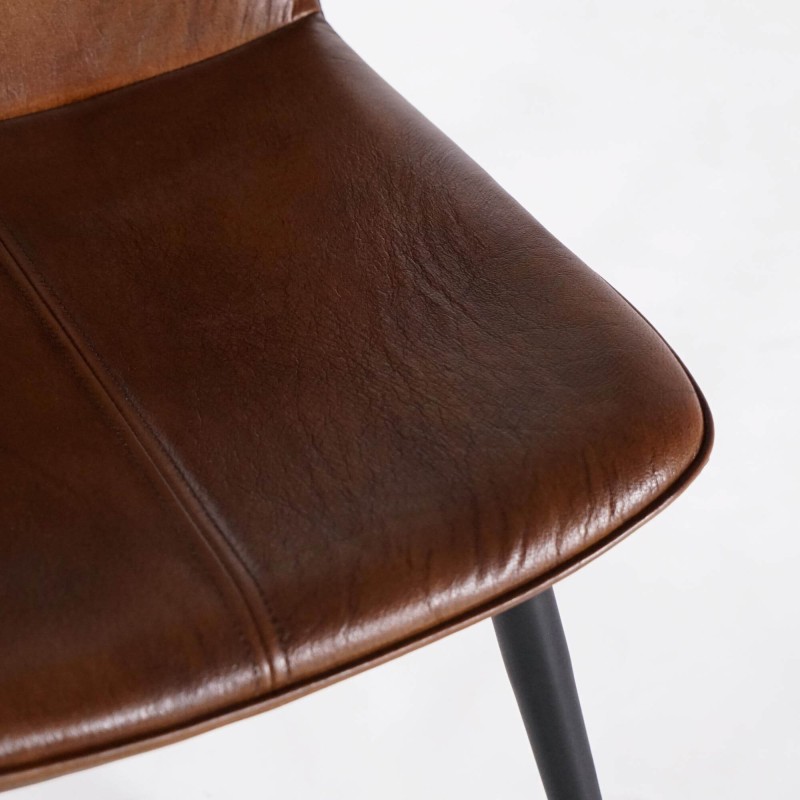 Vintage-Lederstuhl in Braun - Dock