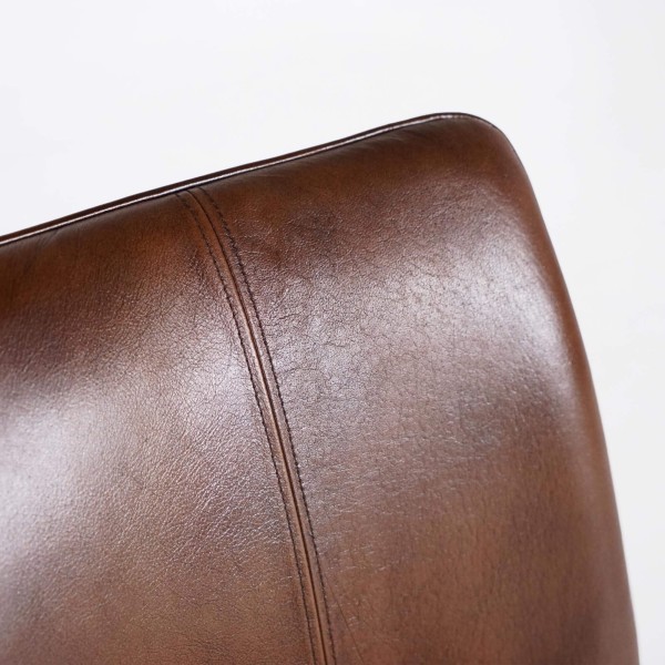 Vintage-Lederstuhl in Braun - Dock