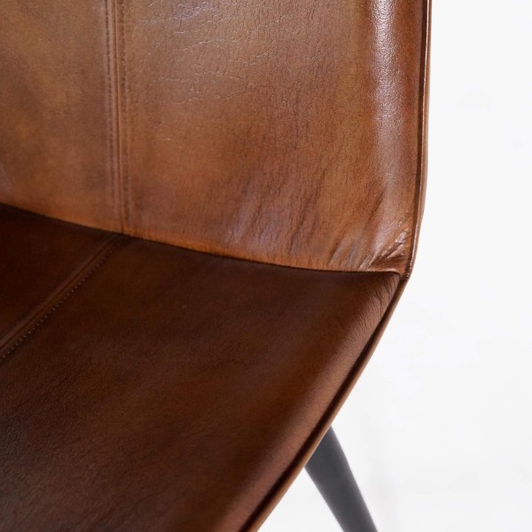 Vintage-Lederstuhl in Braun - Dock
